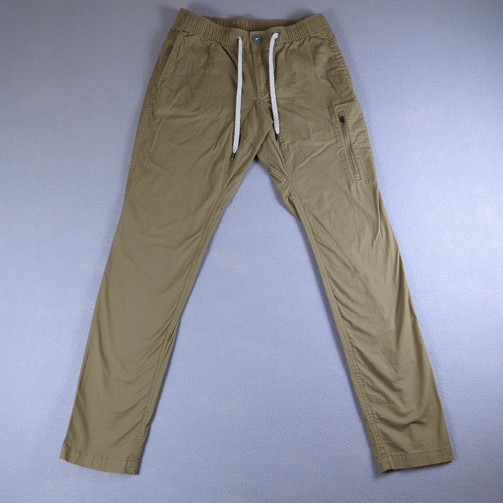 Vuori Ripstop Climber Pants Mens Extra Small Brown Zip Pockets Tapered Hiking